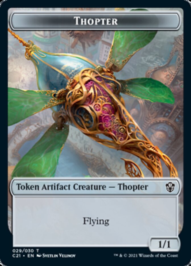 Golem (025) // Thopter Double-Sided Token [Commander 2021 Tokens] MTG Single Magic: The Gathering    | Red Claw Gaming
