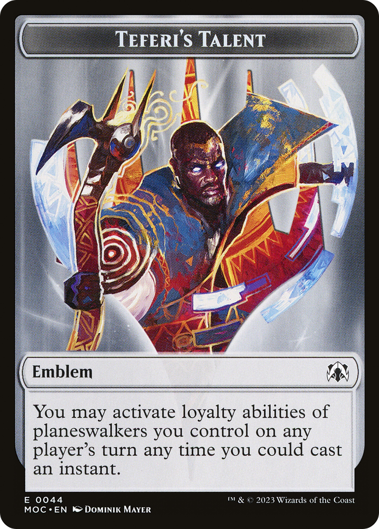 First Mate Ragavan // Teferi's Talent Emblem Double-Sided Token [March of the Machine Commander Tokens] MTG Single Magic: The Gathering    | Red Claw Gaming