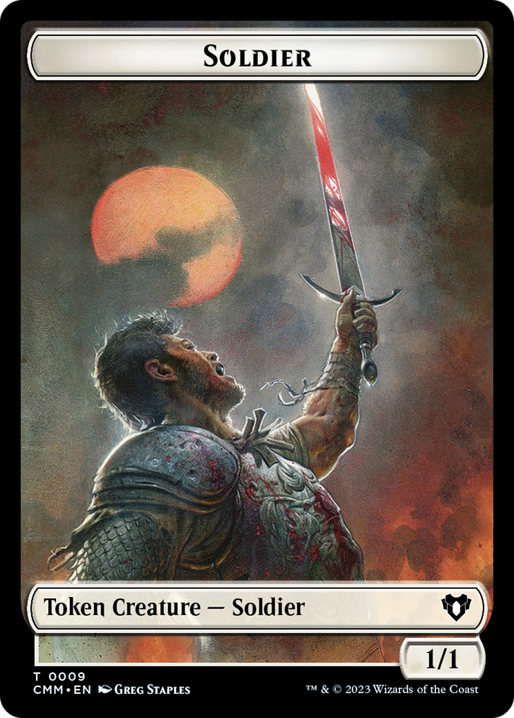 Copy (54) // Human Soldier Double-Sided Token [Commander Masters Tokens] MTG Single Magic: The Gathering    | Red Claw Gaming