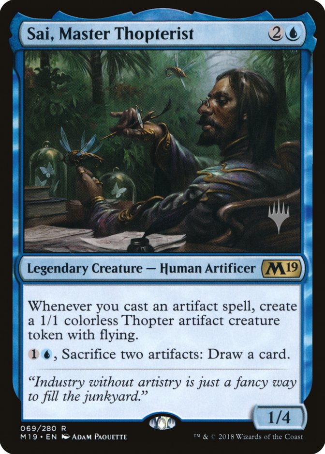 Sai, Master Thopterist (Promo Pack) [Core Set 2019 Promos] MTG Single Magic: The Gathering    | Red Claw Gaming