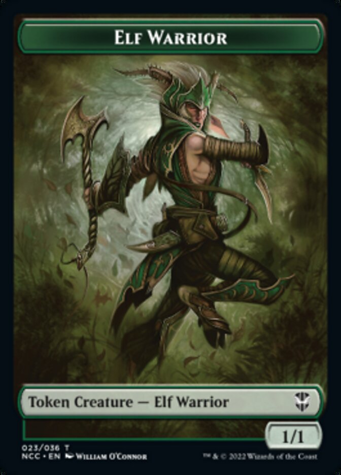 Elf Warrior // Wurm Double-Sided Token [Streets of New Capenna Commander Tokens] MTG Single Magic: The Gathering    | Red Claw Gaming