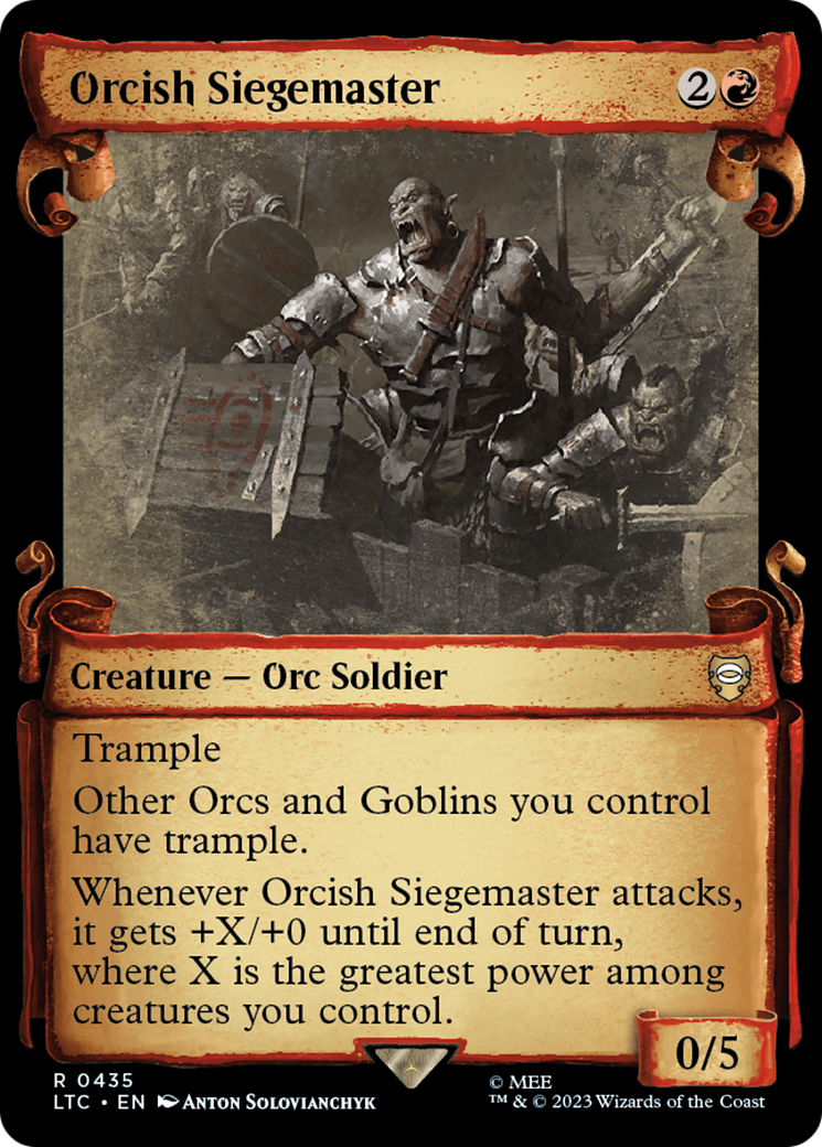 Orcish Siegemaster [The Lord of the Rings: Tales of Middle-Earth Commander Showcase Scrolls] MTG Single Magic: The Gathering    | Red Claw Gaming