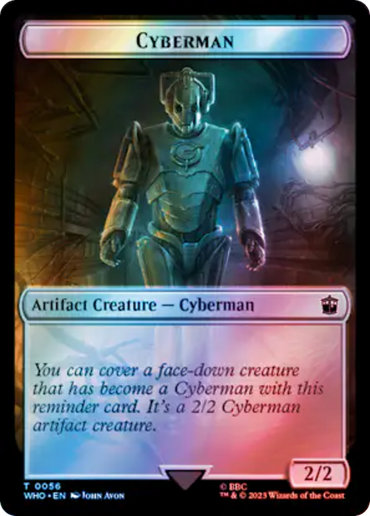 Copy // Cyberman Double-Sided Token (Surge Foil) [Doctor Who Tokens] MTG Single Magic: The Gathering    | Red Claw Gaming