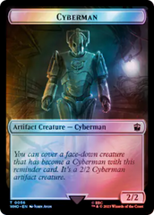 Fish // Cyberman Double-Sided Token (Surge Foil) [Doctor Who Tokens] MTG Single Magic: The Gathering    | Red Claw Gaming