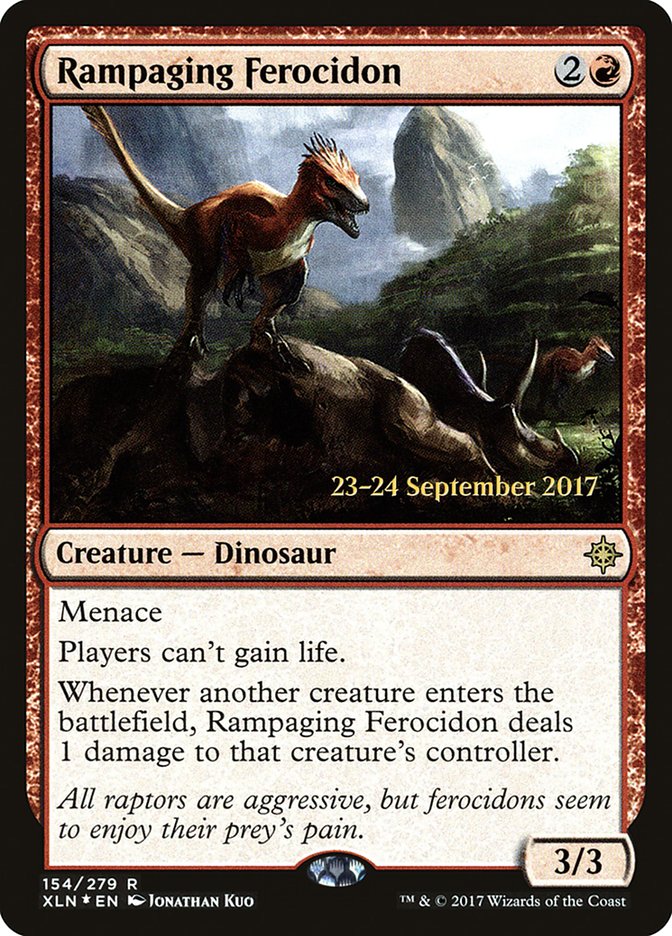 Rampaging Ferocidon [Ixalan Prerelease Promos] MTG Single Magic: The Gathering    | Red Claw Gaming