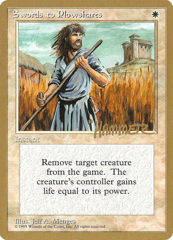 Swords to Plowshares (Shawn "Hammer" Regnier) [Pro Tour Collector Set] MTG Single Magic: The Gathering    | Red Claw Gaming