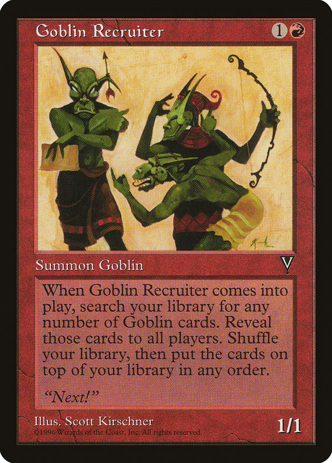 Goblin Recruiter [Visions] MTG Single Magic: The Gathering    | Red Claw Gaming