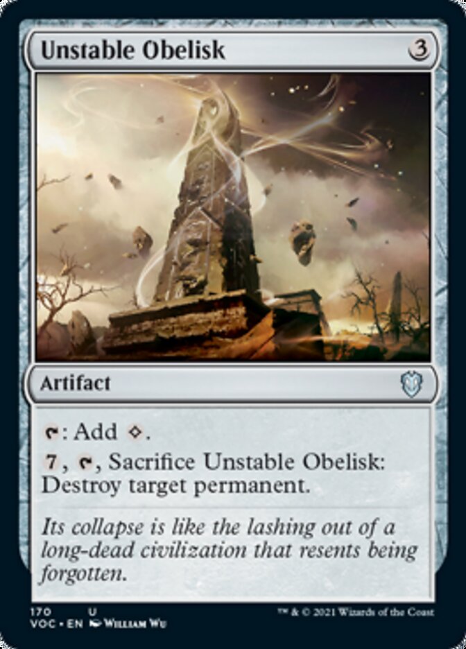 Unstable Obelisk [Innistrad: Crimson Vow Commander] MTG Single Magic: The Gathering    | Red Claw Gaming