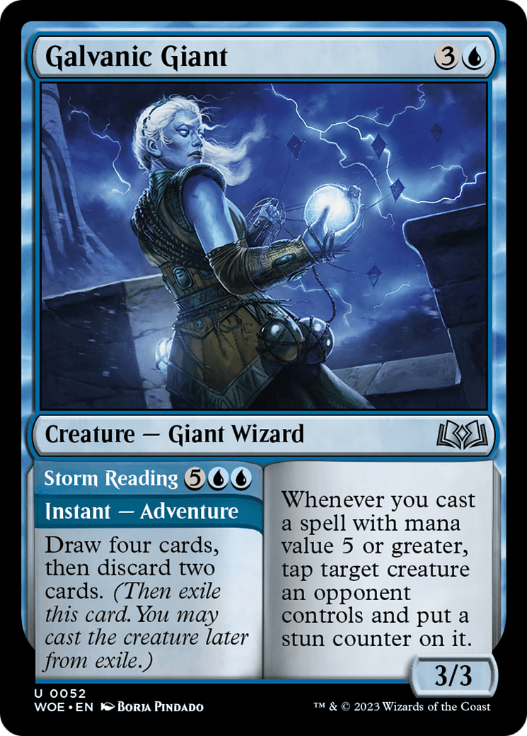 Galvanic Giant // Storm Reading [Wilds of Eldraine] MTG Single Magic: The Gathering    | Red Claw Gaming
