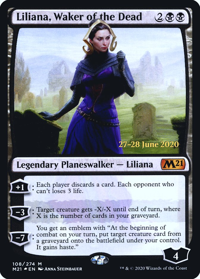 Liliana, Waker of the Dead [Core Set 2021 Prerelease Promos] MTG Single Magic: The Gathering    | Red Claw Gaming
