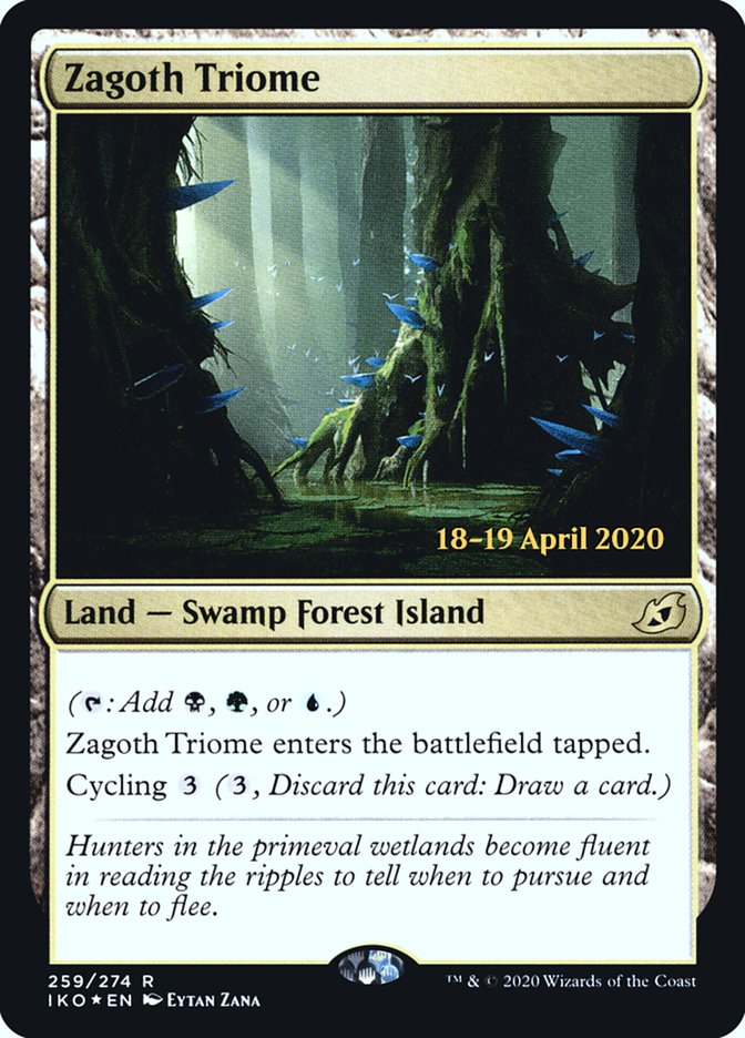 Zagoth Triome [Ikoria: Lair of Behemoths Prerelease Promos] MTG Single Magic: The Gathering    | Red Claw Gaming