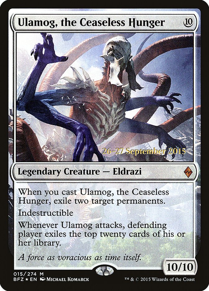 Ulamog, the Ceaseless Hunger [Battle for Zendikar Prerelease Promos] MTG Single Magic: The Gathering    | Red Claw Gaming