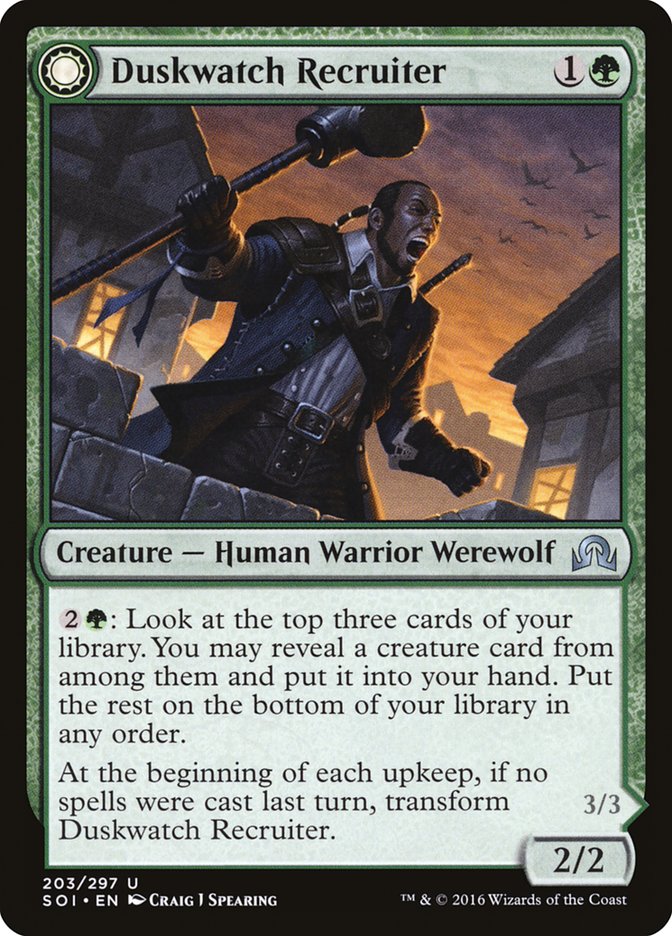 Duskwatch Recruiter // Krallenhorde Howler [Shadows over Innistrad] MTG Single Magic: The Gathering    | Red Claw Gaming