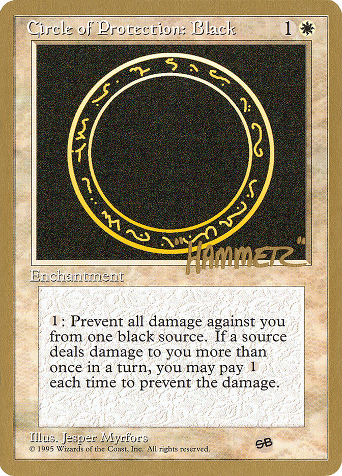 Circle of Protection: Black (Shawn "Hammer" Regnier) (SB) [Pro Tour Collector Set] MTG Single Magic: The Gathering    | Red Claw Gaming