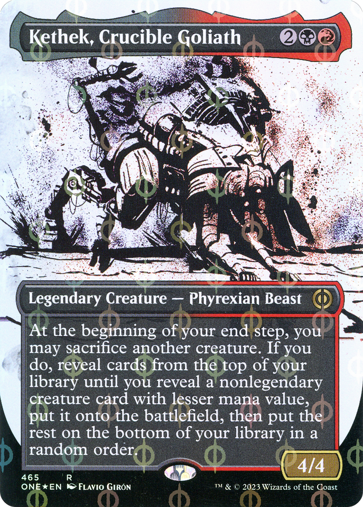 Kethek, Crucible Goliath (Borderless Ichor Step-and-Compleat Foil) [Phyrexia: All Will Be One] MTG Single Magic: The Gathering    | Red Claw Gaming