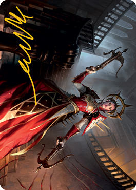 Bloodthirsty Adversary Art Card (Gold-Stamped Signature) [Innistrad: Midnight Hunt Art Series] MTG Single Magic: The Gathering    | Red Claw Gaming