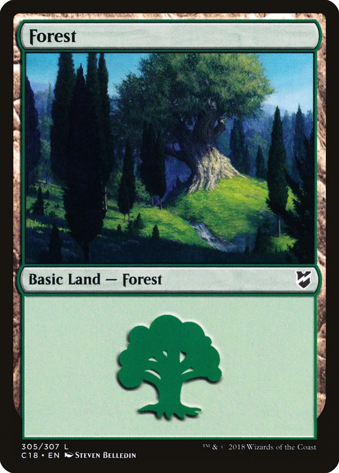 Forest (305) [Commander 2018] MTG Single Magic: The Gathering    | Red Claw Gaming