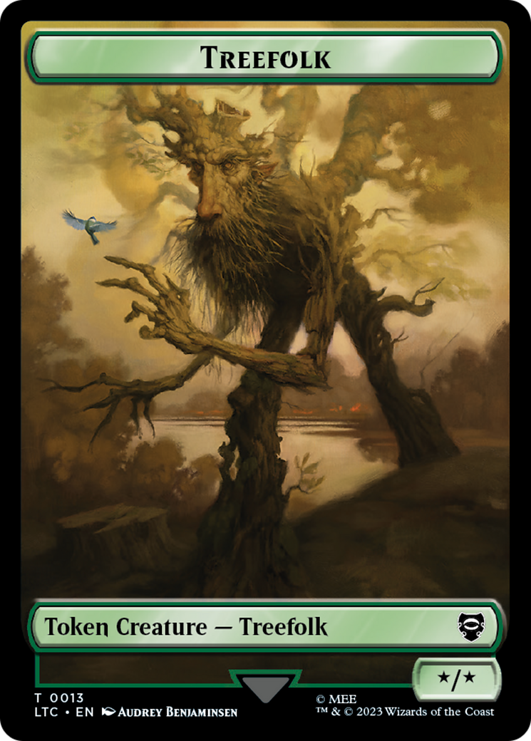Beast // Treefolk Double Sided Token [The Lord of the Rings: Tales of Middle-Earth Commander Tokens] MTG Single Magic: The Gathering    | Red Claw Gaming