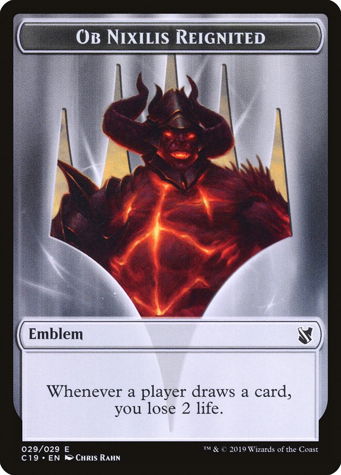 Ob Nixilis Reignited Emblem [Commander 2019 Tokens] MTG Single Magic: The Gathering    | Red Claw Gaming