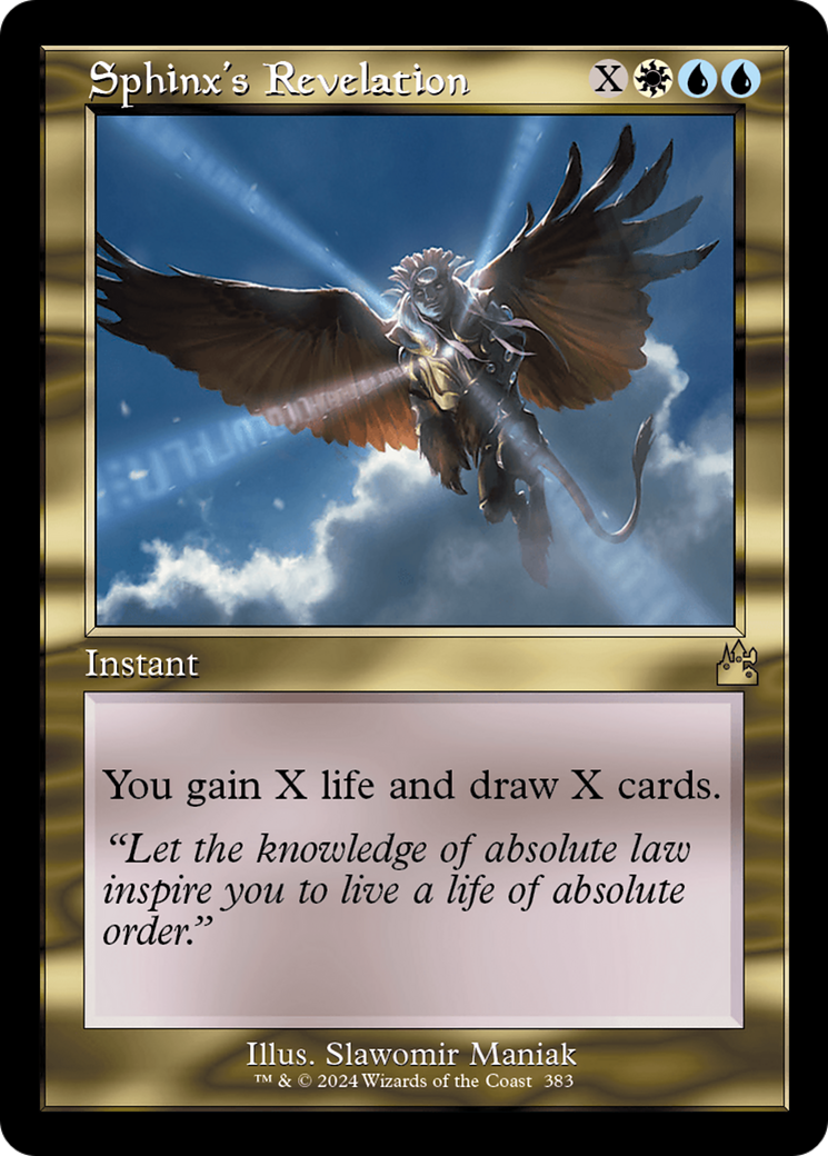 Sphinx's Revelation (Retro Frame) [Ravnica Remastered] MTG Single Magic: The Gathering    | Red Claw Gaming