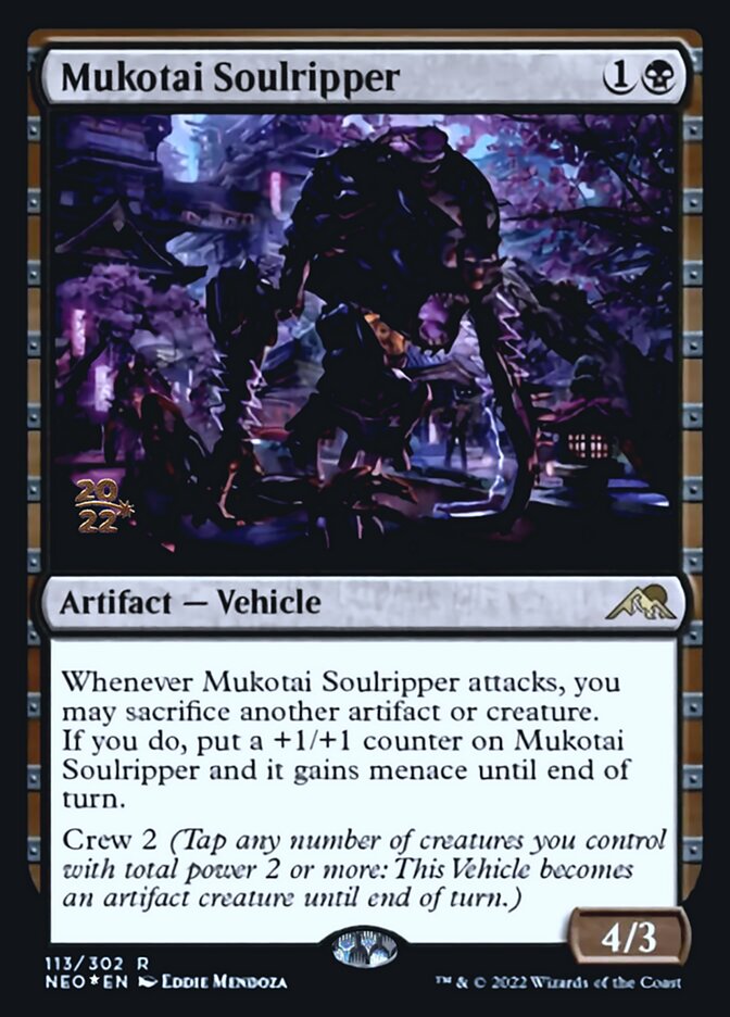 Mukotai Soulripper [Kamigawa: Neon Dynasty Prerelease Promos] MTG Single Magic: The Gathering    | Red Claw Gaming