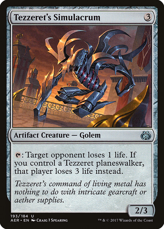 Tezzeret's Simulacrum [Aether Revolt] MTG Single Magic: The Gathering    | Red Claw Gaming