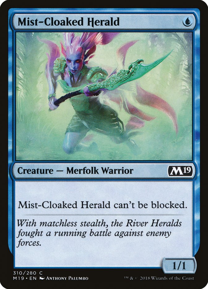 Mist-Cloaked Herald [Core Set 2019] MTG Single Magic: The Gathering    | Red Claw Gaming
