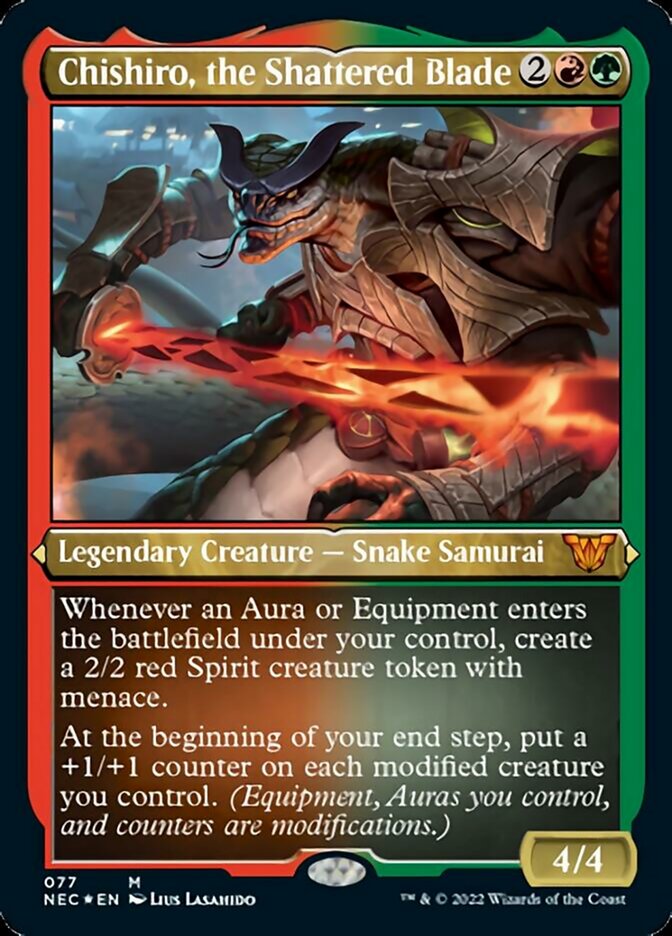 Chishiro, the Shattered Blade (Showcase Display Commander) [Kamigawa: Neon Dynasty Commander] MTG Single Magic: The Gathering    | Red Claw Gaming