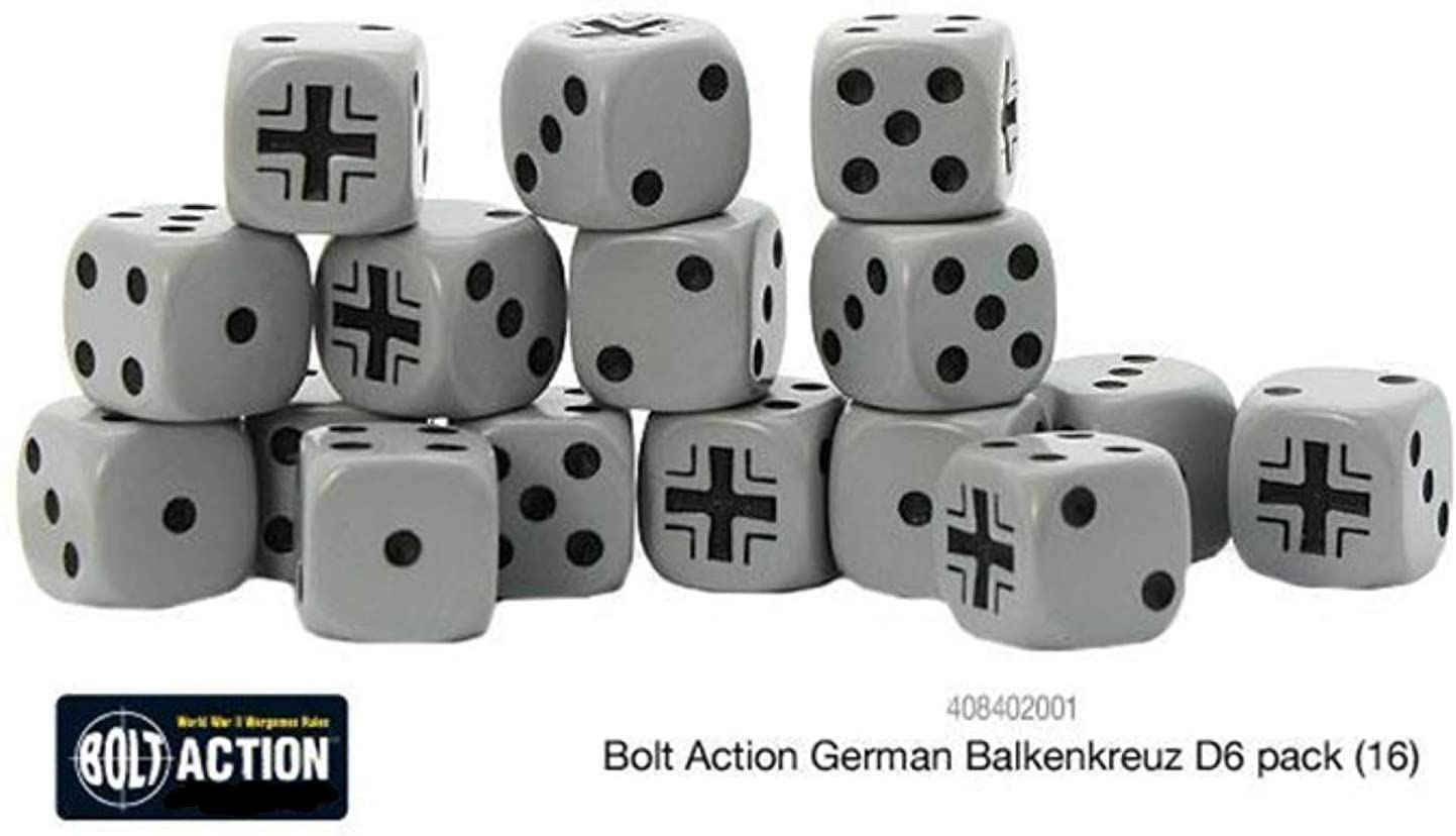 German Balkenkreuz D6 Dice (16) Accessories Warlord Games    | Red Claw Gaming
