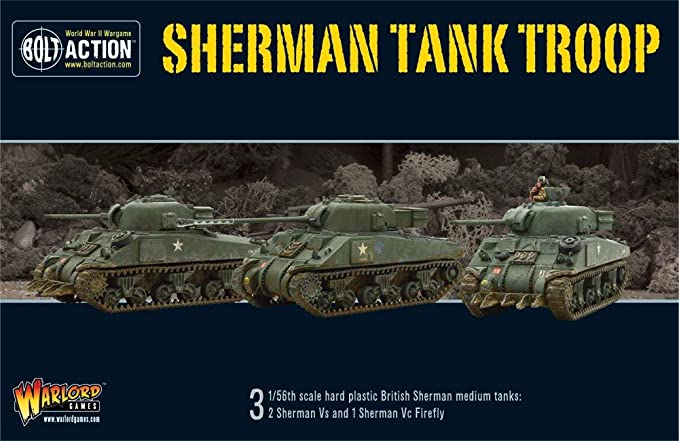 Sherman V Tank Troop (2 Sherman V's 1 Firefly) British Warlord Games    | Red Claw Gaming