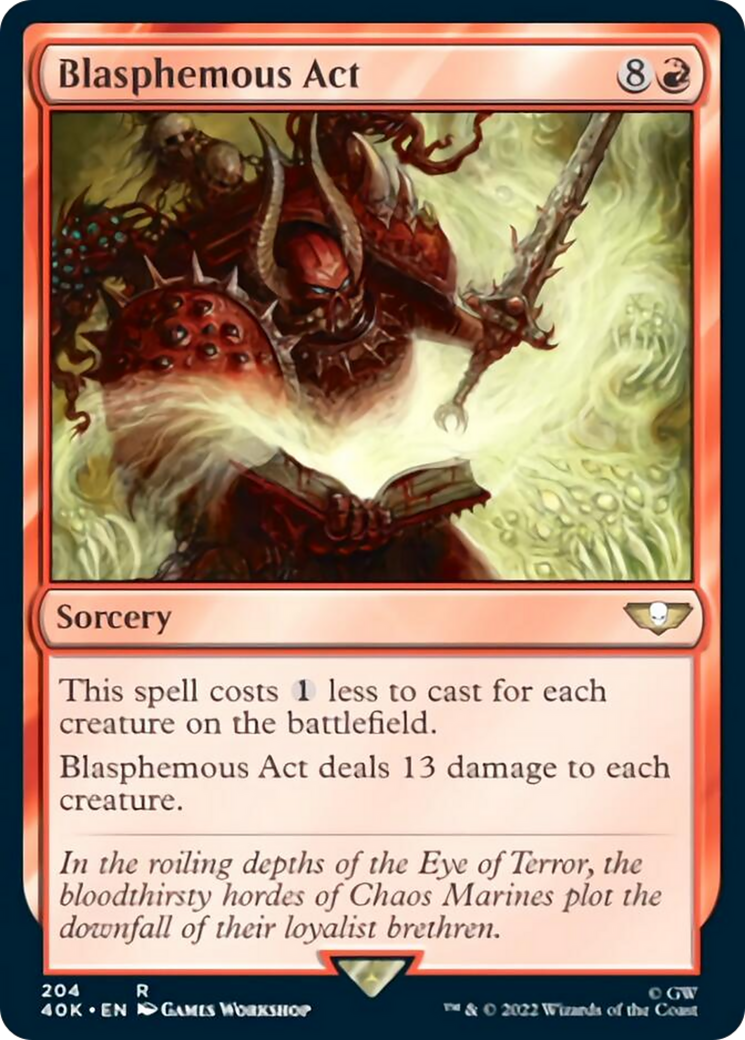 Blasphemous Act (Surge Foil) [Warhammer 40,000] MTG Single Magic: The Gathering    | Red Claw Gaming