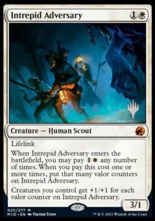Intrepid Adversary (Promo Pack) [Innistrad: Midnight Hunt Promos] MTG Single Magic: The Gathering    | Red Claw Gaming