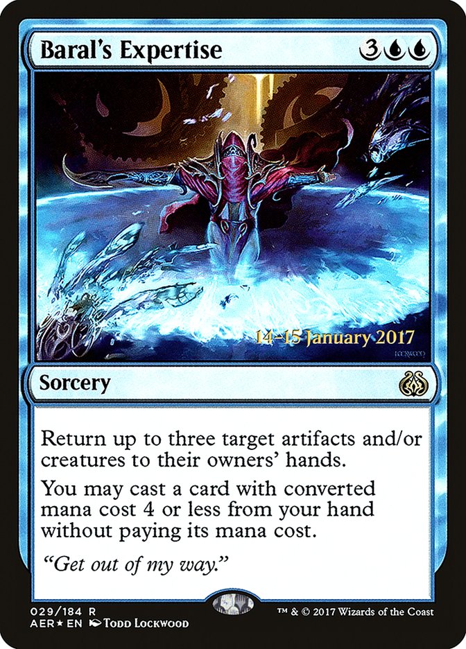 Baral's Expertise [Aether Revolt Prerelease Promos] MTG Single Magic: The Gathering    | Red Claw Gaming