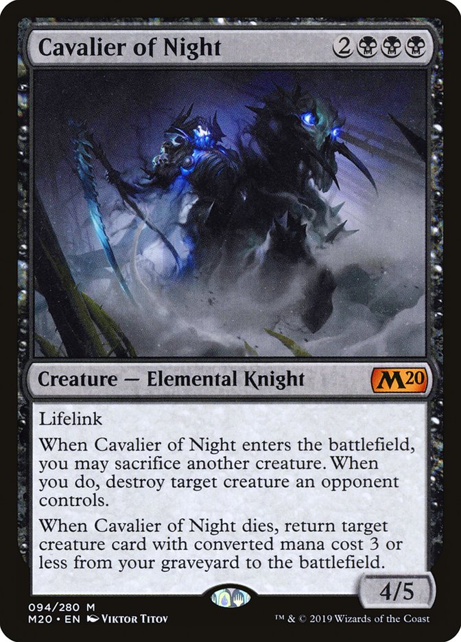Cavalier of Night [Core Set 2020] MTG Single Magic: The Gathering    | Red Claw Gaming
