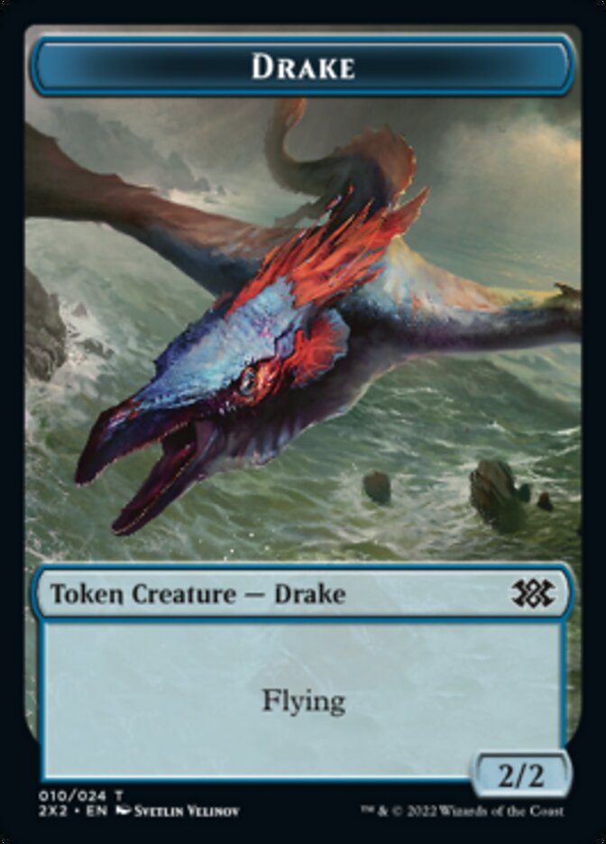 Drake // Aven Initiate Double-Sided Token [Double Masters 2022 Tokens] MTG Single Magic: The Gathering    | Red Claw Gaming