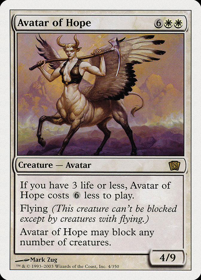 Avatar of Hope [Eighth Edition] MTG Single Magic: The Gathering    | Red Claw Gaming
