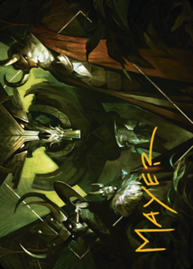 Meeting of the Five Art Card (Gold-Stamped Signature) [Streets of New Capenna Art Series] MTG Single Magic: The Gathering    | Red Claw Gaming