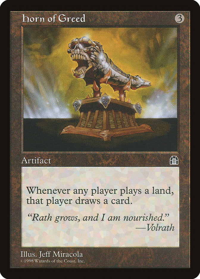 Horn of Greed [Stronghold] MTG Single Magic: The Gathering    | Red Claw Gaming
