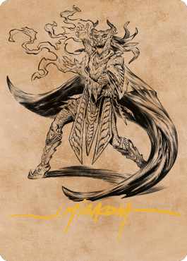 Livaan, Cultist of Tiamat Art Card (Gold-Stamped Signature) [Commander Legends: Battle for Baldur's Gate Art Series] MTG Single Magic: The Gathering    | Red Claw Gaming