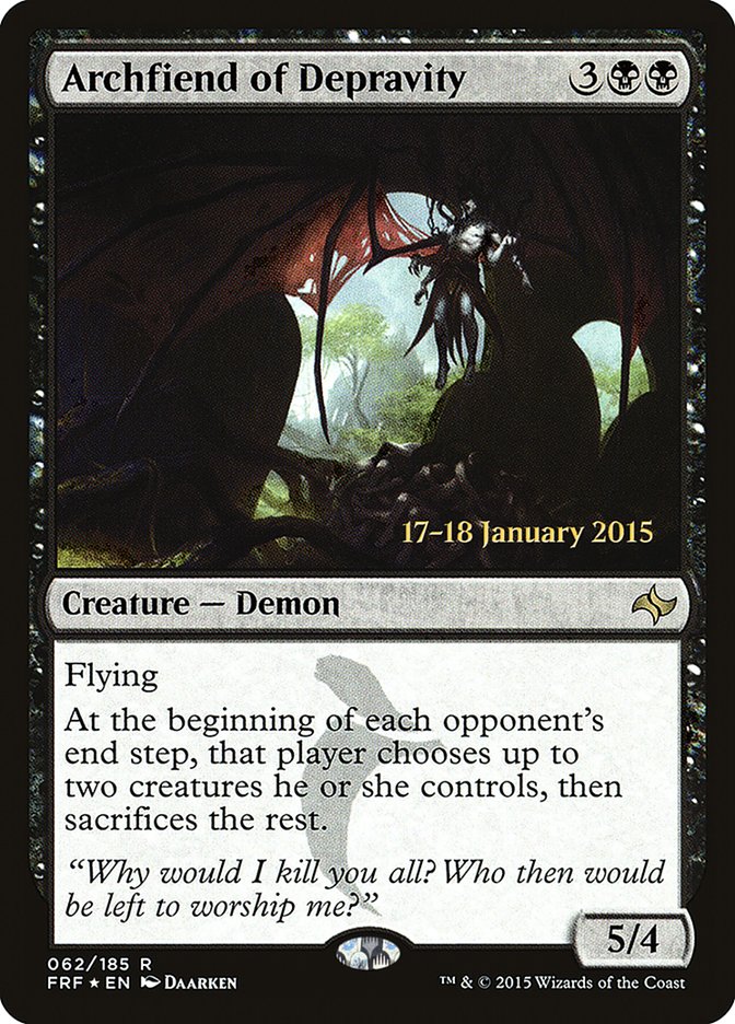 Archfiend of Depravity [Fate Reforged Prerelease Promos] MTG Single Magic: The Gathering    | Red Claw Gaming