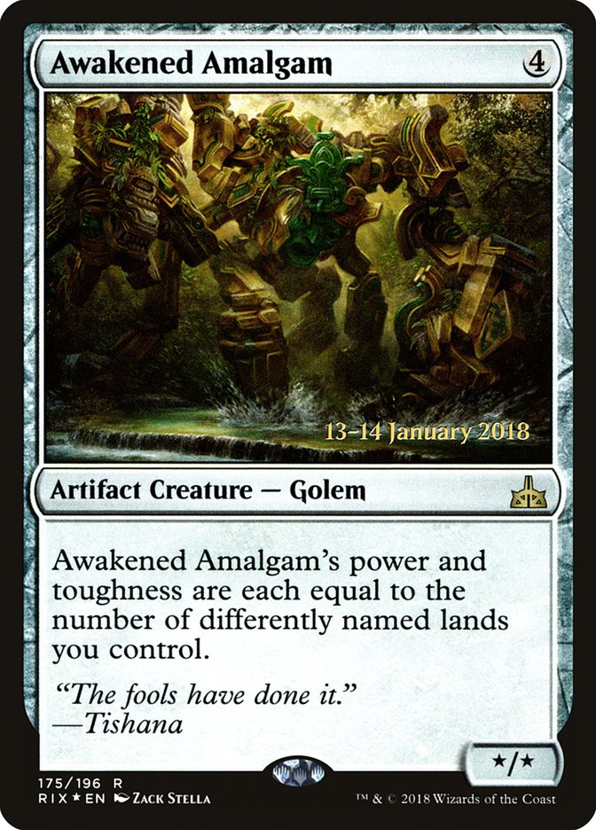 Awakened Amalgam [Rivals of Ixalan Prerelease Promos] MTG Single Magic: The Gathering    | Red Claw Gaming