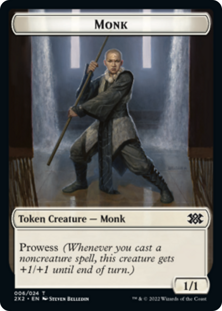 Faerie Rogue // Monk Double-Sided Token [Double Masters 2022 Tokens] MTG Single Magic: The Gathering    | Red Claw Gaming