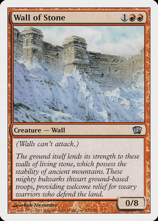 Wall of Stone [Eighth Edition] MTG Single Magic: The Gathering    | Red Claw Gaming