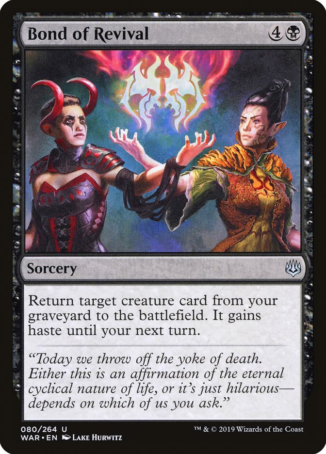 Bond of Revival [War of the Spark] MTG Single Magic: The Gathering    | Red Claw Gaming