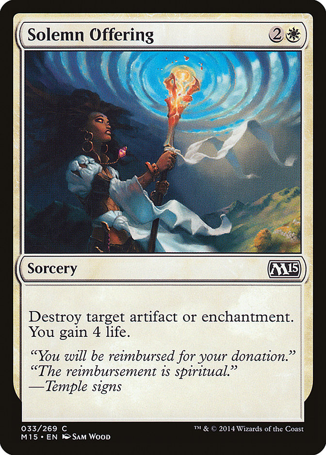Solemn Offering [Magic 2015] MTG Single Magic: The Gathering    | Red Claw Gaming