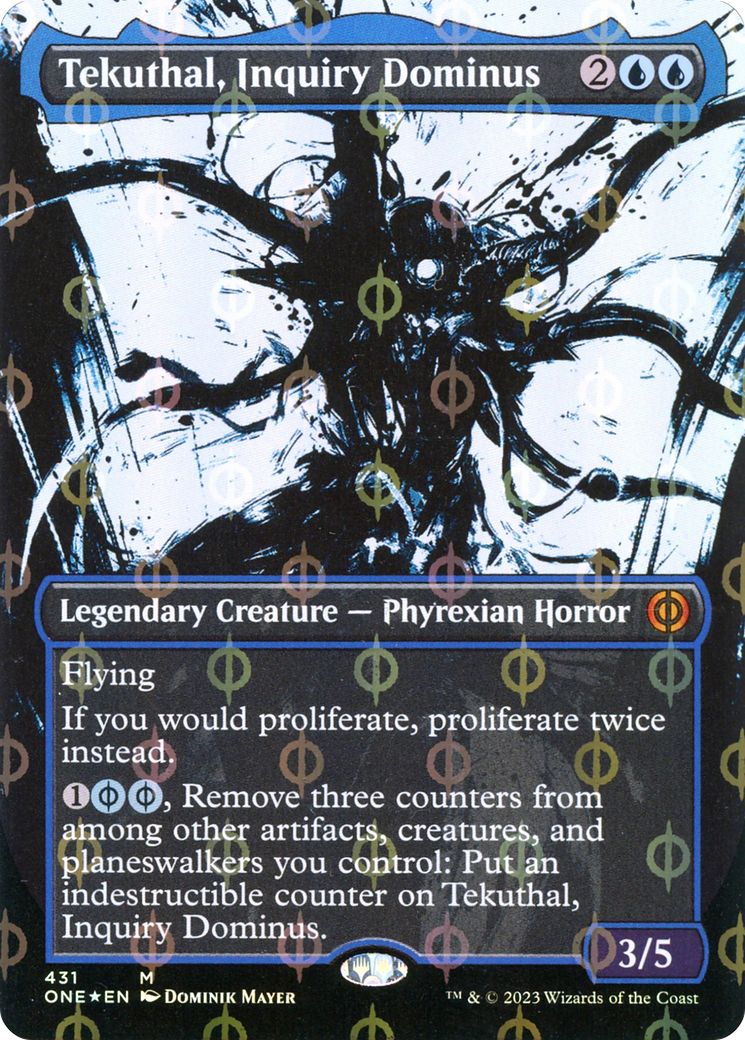 Tekuthal, Inquiry Dominus (Borderless Ichor Step-and-Compleat Foil) [Phyrexia: All Will Be One] MTG Single Magic: The Gathering    | Red Claw Gaming