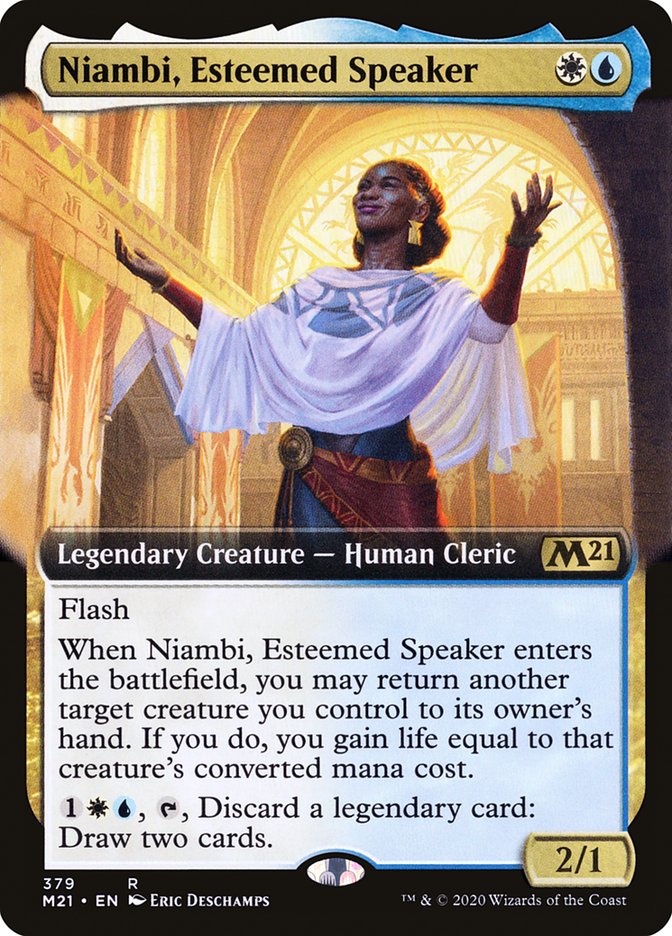Niambi, Esteemed Speaker (Extended Art) [Core Set 2021] MTG Single Magic: The Gathering    | Red Claw Gaming