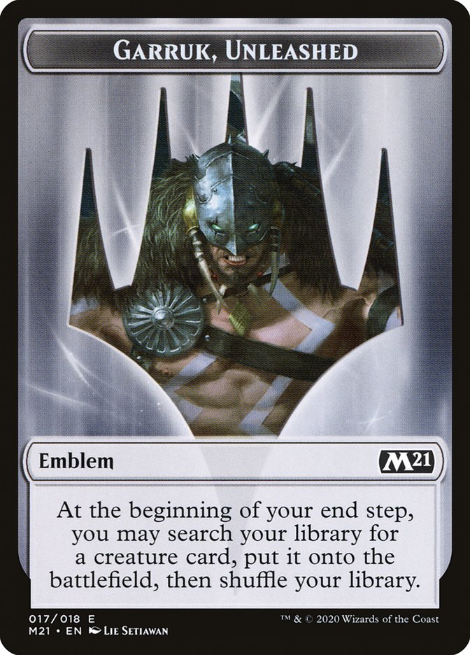 Garruk, Unleashed Emblem [Core Set 2021 Tokens] MTG Single Magic: The Gathering    | Red Claw Gaming