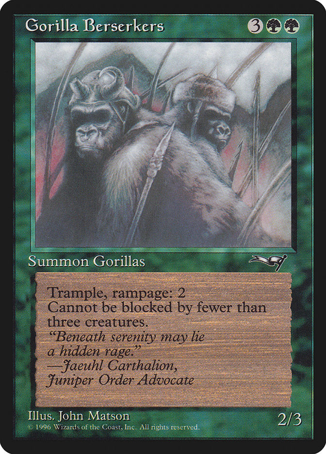 Gorilla Berserkers (Mouths Closed) [Alliances] MTG Single Magic: The Gathering    | Red Claw Gaming