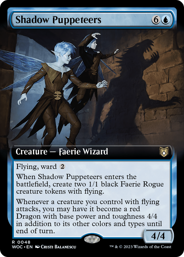 Shadow Puppeteers (Extended Art) [Wilds of Eldraine Commander] MTG Single Magic: The Gathering    | Red Claw Gaming